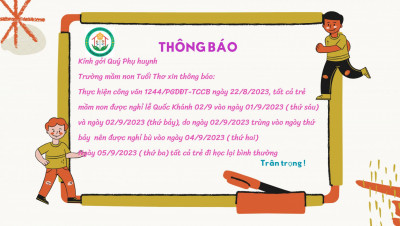THÔNG BÁO NGHỈ LỄ